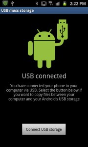 usb connected - little green andriod guy